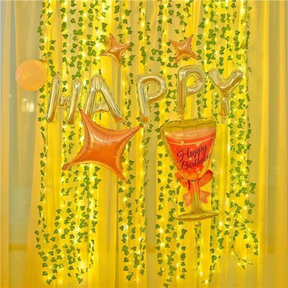 12 Pcs Artificial Ivy Garland Fake Vines with 32 Ft Lights String (100 LED)Decor - Picture 5 of 7